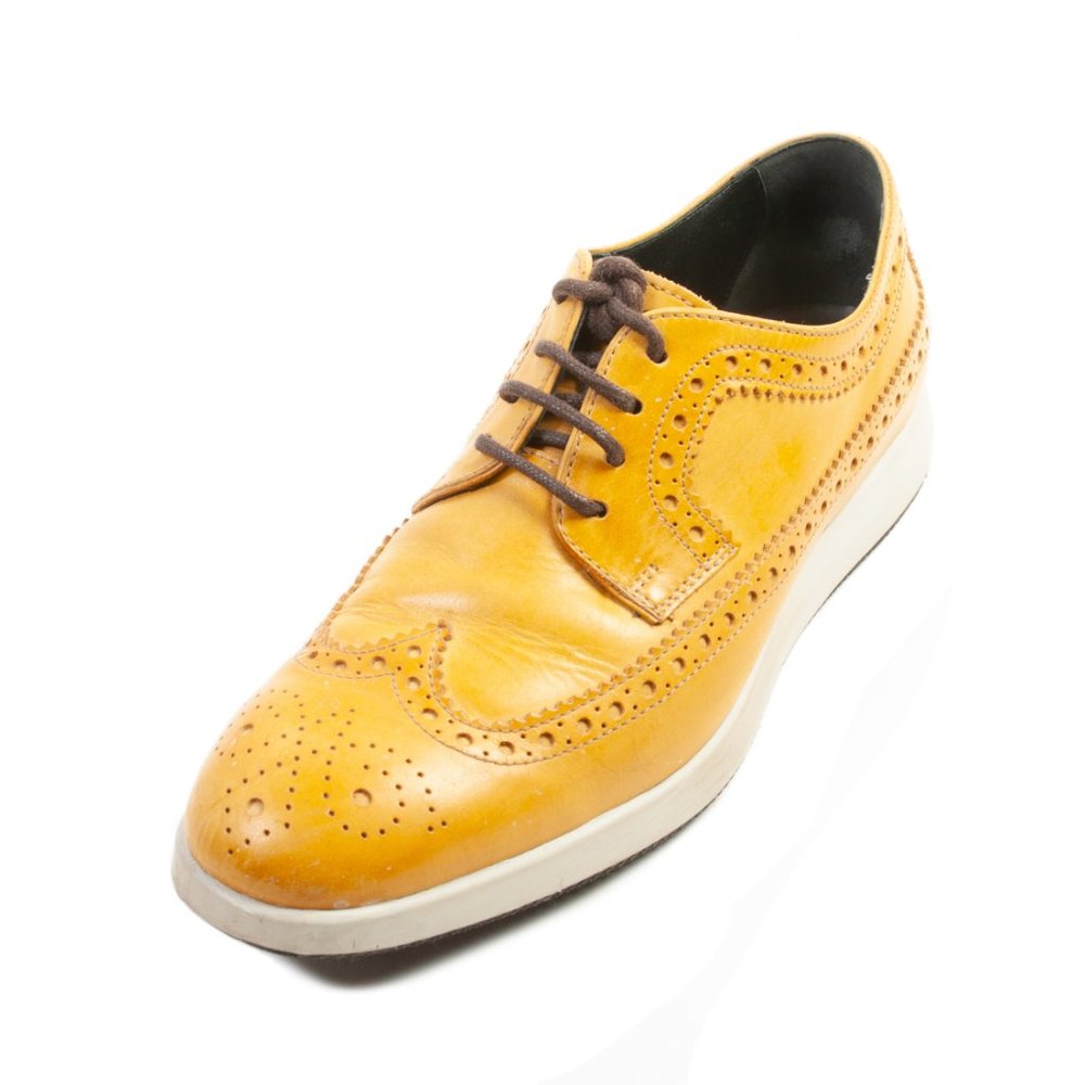 Hogan Mustard Yellow Casual Wingtip Shoes